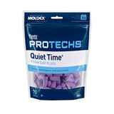 Flents Protechs Foam Ear Plugs, 70 Pair for Sleeping, Snoring, Loud Noise, Traveling, Concerts, Construction, Studying, Work, Shooting, NRR 33, Noise Cancelling, Disposable Purple, Made in the USA