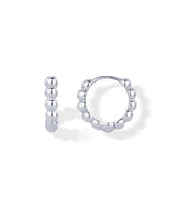 PAVOI 925 Sterling Silver Huggie Earrings, White Gold, Size 14 Millimeters