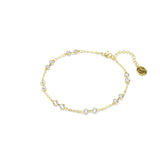 Swarovski Remix Collection strand, Round cut, White, Gold-tone finish