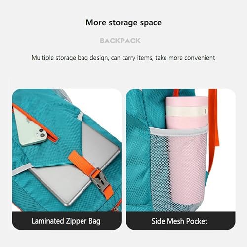 25L Hiking-Backpack Foldable-Sports Daypack -Camping Collapsible Bag Water Resistant Lightweight Travel Men Women (Lake Blue)
