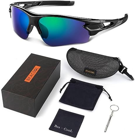 BEACOOL Polarized Sports Sunglasses for Men Women Youth Baseball Fishing Cycling Running Golf Motorcycle Tac Glasses UV400
