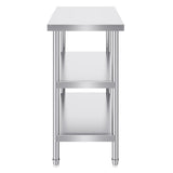 VEVOR Stainless Steel Food Prep Table, 18 x 36 x 34 Inch Commercial Kitchen Worktable, with 2 Adjustable Undershelf, Heavy Duty Prep Metal Work Table for BBQ, Kitchen, Home, and Garage