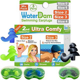 WaterDam Swimming Ear Plugs Great Waterproof Ultra Comfy Earplugs Prevent Swimmer's Ear