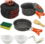 7Pcs Camping Pan Set - Backpack Cookware Pot and Pans Set, Survival Cooking Kit for Hiking, Picnic