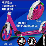 Razor A5 Lux Kick Scooter for Kids Ages 8+ - 8" Urethane Wheels, Anodized Finish Featuring Bold Colors and Graphics, for Riders up to 220 lbs