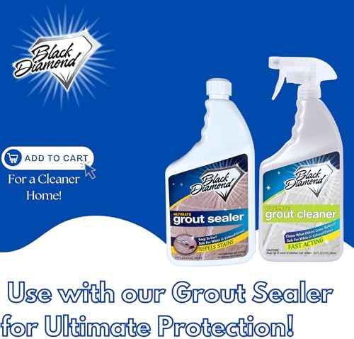 Black Diamond Ultimate Grout Cleaner: Best Cleaner for Tile,Ceramic,Porcelain, Marble Acid-Free Safe Deep Cleaner & Stain Remover for Even The Dirtiest Grout (1-Quart)
