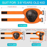 Kids Protective Gear Set Knee Pads for Kids 3-14 Years Toddler Knee and Elbow Pads with Wrist Guards 3 in 1 for Skating Cycling Bike Rollerblading Scooter