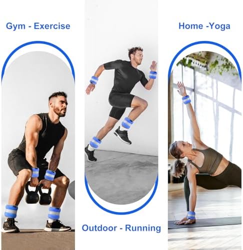 Ankle Weights A Pair of 1/2/3/4/6/8/10/12/20 LBS Wrist Leg Arm Weights for Women Men kids child with Adjustable Straps, Strength weighted for Physical Therapy Running Walking Fitness Gym Workout