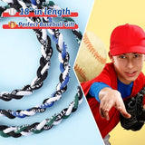 Junkin Baseball Necklaces Three Braided Rope Titanium Necklace for Team Gifts Boys Men Player Softball Fans Sports