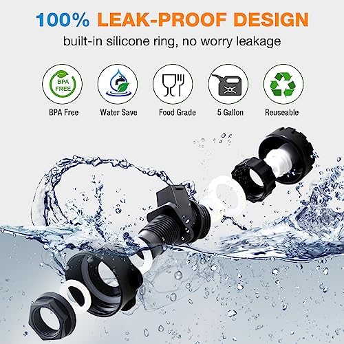 5 Gallon Water Jug, Camping Water Container BPA Free Water Storage with Spigot No Leakage Portable Emergency Water Tank for Outdoor Hiking Camping Picnic Supplies