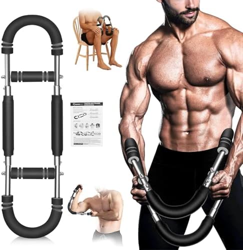 Twister Arm Trainer, Adjustable Spring Chest Expander and Forearm Strengthener, Triceps, Biceps, Shoulder, Back & Thigh Workout bar Equipment, Portable Upper Body Exerciser for Home Fitness