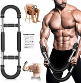 Twister Arm Trainer, Adjustable Spring Chest Expander and Forearm Strengthener, Triceps, Biceps, Shoulder, Back & Thigh Workout bar Equipment, Portable Upper Body Exerciser for Home Fitness