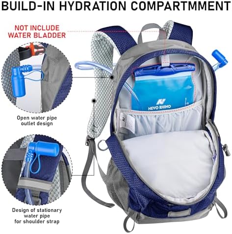 N NEVO RHINO Hiking Backpack 20L/35L Water Resistant Outdoor Day Pack, Lightweight Travel Small Backpack for Men Women