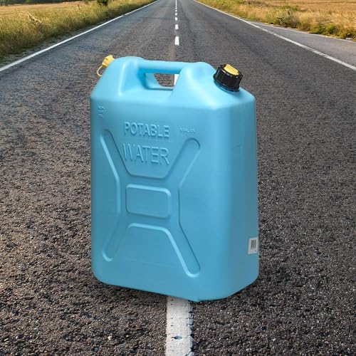 Scepter Portable Plastic Military Style Food Grade 5 Gal Water Jug Container with Reversible Spout for Camping & Emergency Storage, Blue