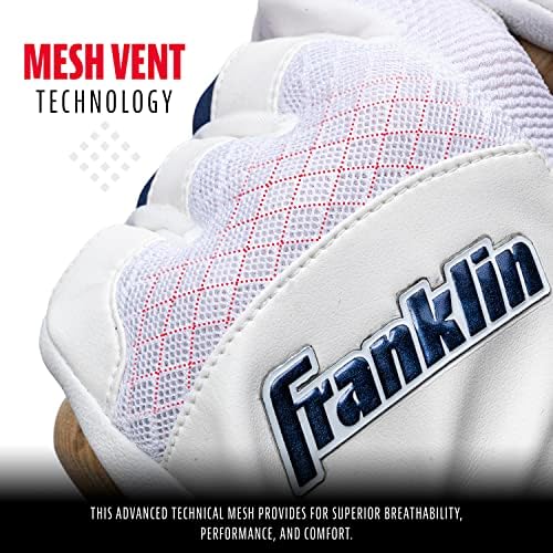 Franklin Sports MLB Baseball Batting Gloves - Shok-Sorb X Batting Gloves for Baseball + Softball - Adult + Youth Padded Non-Sting Batting Glove Pairs - Multiple Colors + Sizes