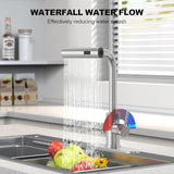 Brushed Nickel Single Hole Kitchen Faucets with Pull Down Sprayer, Single Handle, High Flow Water, Pull Out Tap, Stainless Steel Sink Faucet, Suitable for Farmhouse Camper Laundry Rv Bar