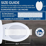 BEMIS 170 000 Toilet Seat, ELONGATED, Plastic, White