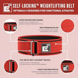 Self-Locking Weight Lifting Belt - Premium Weightlifting Belt for Serious Functional Fitness, Weight Lifting, and Olympic Lifting Athletes - Lifting Support for Men and Women - Deadlift Training Belt