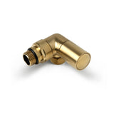 Go Bathrooms Gold Corner Radiator Valves Set of 2 Round Top Radiator Valves Central Heating Radiator Heated Towel Rail Valves Pair of 15mm 1/2 inchCorner Set Brushed Gold Finish