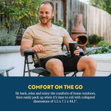 GCI OUTDOOR Comfort Pro Camping Chair | Collapsible Folding Chair with Durable Armrests, Drink Holder & Portable Carry Bag — Heathered Pewter Gray