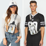 DOUBLE ZIP Clear bags Stadium Approved Crossbody Sling Bag Fanny Pack Purses for Women Men Belt bag for Stadium Events