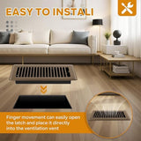 Floor Register 4x10, Floor Vent Covers, Heavy Duty Steel Walkable Floor Vents, for Sidewall and Floor, Brown 10 Pack