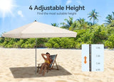 Beach Cabana, 6.2' x 6' Portable Canopy with Side Wall, 4 Adjustable Height, UPF 50+ UV Protection, Easy to Set Up Cool Cabana Tent, Waterproof Beach Shelter for Outdoor Patio