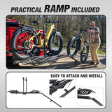 Mate R 2-Bike Rack, Hitch-Mount Platform Electric Bike Rack with Ramp, 200 lbs Capacity, Fits Car, SUV, Truck, RV, Van with 2-Inch Receiver and Up to 5-Inch Fat Tires E-Bike Bicycle