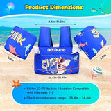NEMONE Toddler Swim Vest for 22-70 lbs Kids Floaties Swim Jacket with Arm Water Wings for Girls Boys 2 3 4 5 6 7 Years Old Sea Beach Pool