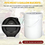 Glenmal 5 Gallon Bucket Toilet Seat with Lid Camping Bucket Toilet Seat with Bags Portable Emergency Lid for Adults Outdoor Luggable Cover for 5 Gallon Accessories