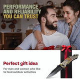 GOOD WORKER Legal Pocket Knife Hunting Camo - 2.95” Folding Sharp Blade - Camo Military Style - Small Tactical Knives for Hunting Work Survival Outdoor Activities - Birthday Gifts for Men 6680 C