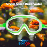 Seago Swim Goggles 2 Pack Anti-Fog Anti-UV Wide View Swimming Goggles for Kids 3-15