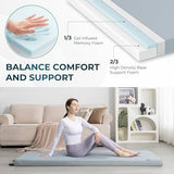 Kingfun Memory Foam Camping Sleeping Pad, CertiPUR-US Camping Mattress Waterproof Roll Up Mattress Guest Bed, Thick Floor Sleeping Mat for Car Truck Tent for Adults with Travel Bag