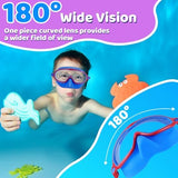 Vvinca Swim Goggles with Nose Cover, 2 Pack Wide View Diving Mask Anti-Fog UV No Leak Toddlers Swimming Goggles for Kids 3-15