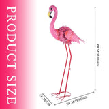 ViteenLight 35" Flamingo Garden Statues & Sculptures, Metal Birds Yard Art Outdoor Statue, Large Pink Flamingo Lawn Ornaments for Home, Patio, Backyard Decor