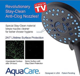 AquaCare High Pressure 8-mode Handheld Shower Head - Anti-clog Nozzles, Built-in Power Wash to Clean Tub, Tile & Pets, Extra Long 6 ft. Stainless Steel Hose, Wall & Overhead Brackets
