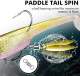 TRUSCEND Pre-Rigged Soft Fishing Lures, Well-Made Easy Catching Lures for Family Fishing, Great Action Swimbaits with Spinner, All-Conditions Fishing Gear for Bass Trout Walleye, Crappie Fishing Jigs