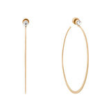 Michael Kors Stainless Steel and Cubic Zirconia Whisper Hoop Earrings for Women, Color: Gold (Model: MKJ5999710)