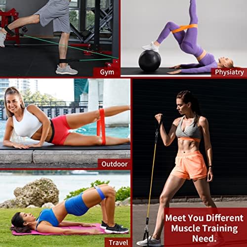 VEICK Resistance Bands, Exercise Bands, Workout Bands Set for Working Out with Handles for Men Women, Elastic Exercising Bands for Fitness Weights Work Out at Home Gym