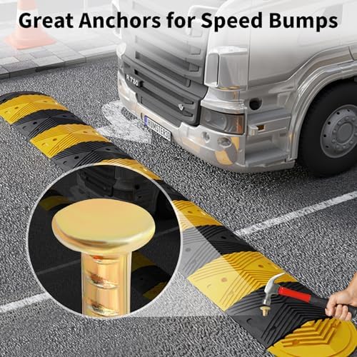 16 Inch Rebar Stakes 1/2 Inch Diameter Galvanized Steel Ground Anchors Heavy Duty Anchoring Spikes for Speed Bump, Parking Curb and Tent (10 Pack)