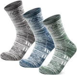 innotree 3 Pack Men's Merino Wool Hiking Socks, Micro Crew Cushioned Hiking Walking Thermal Moisture Wicking Trekking Socks
