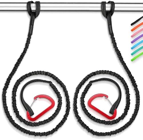 OCEANBROAD Kayak Paddle Leash Stretchable Strap Lanyard Rope for SUP Kayaking Boating Canoeing Fishing Pole Rod 5-7 Feet