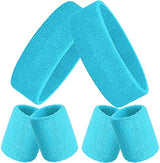 Bememo 6 Pcs Neon Sports Sweatbands Set Paris Sports Competitions Sweatbands 2 Headband 4 Wristbands Breathable Terry Cloth Athletic Bands for Basketball Tennis Costumes Cosplay
