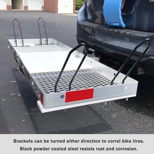 CC-125 Cargo Box Bike Rack Adapter, Hitch Bike Rack Adapters Bike Wheel Holders for Cargo Carrier on Camper Travel Trailer, Fit for All Types of Bikes with Tires Width Less Than 2-1/4"