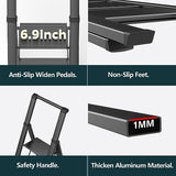 WOA WOA 4 Step Ladder, Ladders for Home, Anti-Slip Pedals, Aluminum Step Stool Foldable, Lightweight to Move, Ease of Storage, Reach 9ft for Closet Kitchen Library, Hold 300lbs - Black