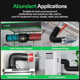 VIVOSUN 6 Inch 25 Feet Black Non-Insulated Flex Air Aluminum Ducting for HVAC Ventilation w/Two 6 Inch Stainless Steel Clamps