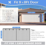 Garage Door Screen for 1 Car Garage 9x8FT, Magnetic Screen Garage with Retractable Fiberglass Mesh and Heavy Duty Weighted Bottom, Easy Assembly & Pass, Hands Free Screen Door Kit