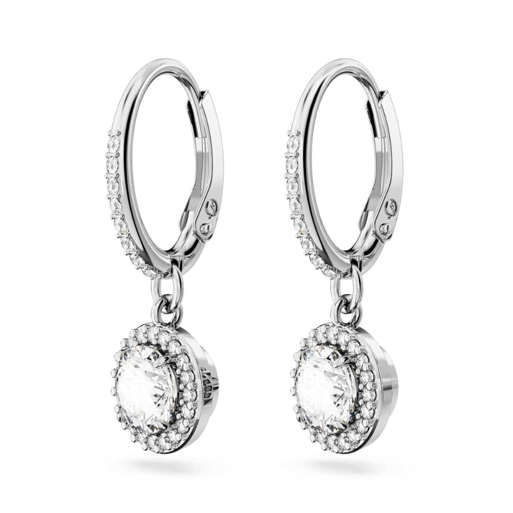 Swarovski Constella Pierced Drop Earrings, White Crystals on a Rhodium Finish Setting, Part of the Constella Collection