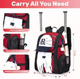 Youth Baseball Bag, Softball Bag for Girls & Boys, Kids Tball Backpack with Shoes Compartment