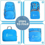 ZOMAKE Lightweight Packable Backpack 30L, Foldable Hiking Backpacks Water Resistant Compact Folding Daypack for Travel(Light Blue)
